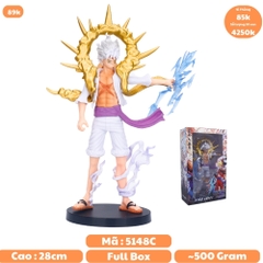 Bản 28cm Box Nhựa  Hộp bóng kính - Mô hình OnePiece- Luffy Gear 5 Nika trắng vòng vàng Cao 28cm bản có vũ khí cầm tay  - OnePiece  - Có Hộp Đẹp - N4-K15