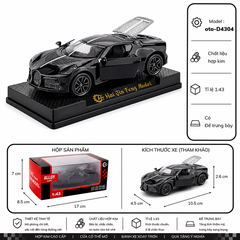 Mô Hình Xe Bugati chiron nhiều màu sắc tỉ lệ 1:43 , chất liệu Hợp kim có thể mở cửa - FULL BOX : box màu SKU : oto-D4304 - (VAT: 003-01-35) - K54-T2-S1