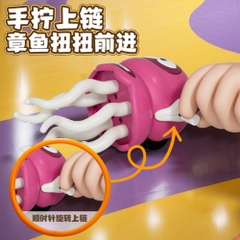 Đồ Chơi Trẻ Em mực nhỏ nhảy múa màu cam chạy cót - Cao 10cm - Nặng 200gram - Hộp Màu - ht29a K77-T4-S12