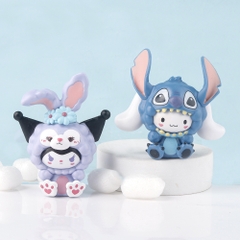 Mô hình kuromi bộ 6 kuromi cosplay blind box - cao 9.5cm - Nặng 500gram - Bọc Túi - Hộp Màu n3-k37-t1-s3