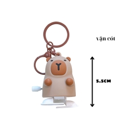 móc khóa capy bara vặn cót sữa - Mô Hình Cao : 6cm - Nặng : 50gram - No Box : bọc túi OPP N3-K61-T3-S2