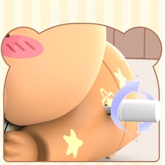 Mô hình capy bara nằm chạy cót - Cao : 5.5cm - Dài : 10cm - Hộp Màu N5