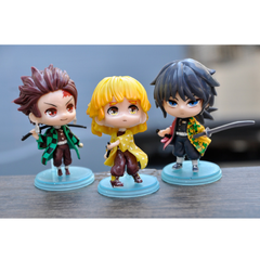Mô hình đồ chơi -Combo 5 em figure Tanjirou , Nezuko , Zenitsu , Inosuke , Giyuu - Kimetsu No Yaiba - No Box