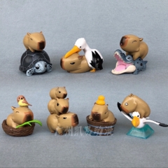 Mô Hình bộ 7 capi bara - Cao 5.5 - 7.5cm - nặng 300gram - Figure capi bara - bọc túi OPP - Hộp Màu - Hm19 N3-K48-T2-S1