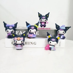 Mô hình kuromi Bộ 6 Melody Kuromi Bản đẹp - cao 8-9cm - Nặng 400gram - Bọc Túi Opp - No Box - N3-K37-T3-S2