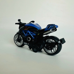Mô Hình xe Motor Kaiser đen xanh tỉ lệ 1:12 Hợp kim có thể mở cửa - bánh sau chạy cót - Dài 14.5cm - cao 7cm - nặng 500gram - Figure Oto - FULL BOX : box màu - SKU : oto411 -  n3-k5-t2-s3