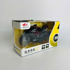 Mô Hình xe Motor Kaiser đen đỏ 1:12 Hợp kim có thể mở cửa - bánh sau chạy cót - Dài 14.5cm - cao 7cm - nặng 500gram - Figure Oto - FULL BOX : box màu - SKU : oto412 - n3-k5-t3-s2