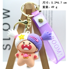 móc khóa búp bê tím - dây dài 11cm mô hình cao 5.5cm - nặng : 50gram - boc túi - no box n3-k17-t5-s1