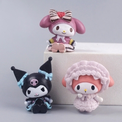 Mô hình kuromi bộ 5 kuromi - cao 4cm - Nặng 300gram - Bọc Túi - No Box - N3-K60-T4-S1