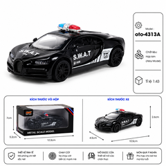 Mô Hình xe Oto đua cảnh sát hợp kim , tỉ lệ 1:43 - Dài 10.5cm - rộng 4.5cm - cao 2.6cm- SKU : oto-4313A - ( Vat : 103-01-20 ).