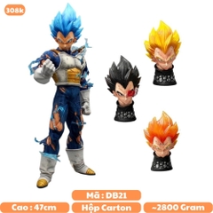 Mô Hình DragonBall Vegeta siêu chất 3 đầu thay thế - có led trên đầu , cao 47cm - Figure DragonBall - Hộp carton -K5-T4-S4