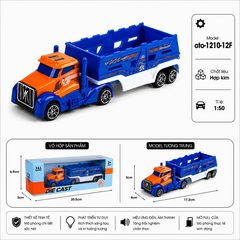 Xe Cont chở hàng gồm nhiều kiểu dáng , chất liệu hợp kim , tỉ lệ 1:50 - SKU : oto-1210-12F ( VAT : 103-01-30 )