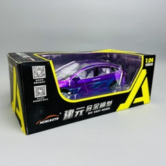 Mô Hình xe tesla tím tỉ lệ 1:24 Hợp kim có thể mở cửa - bánh sau chạy cót - Dài 21cm - rộng 9.5cm - cao 7cm - nặng : 800gram - FULL BOX : box màu SKU : oto277 - N3-K7-T4-S4