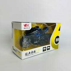 Mô Hình xe Motor Kaiser đen xanh tỉ lệ 1:12 Hợp kim có thể mở cửa - bánh sau chạy cót - Dài 14.5cm - cao 7cm - nặng 500gram - Figure Oto - FULL BOX : box màu - SKU : oto411 -  n3-k5-t2-s3