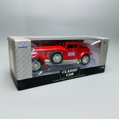 Mô Hình Xe cổ màu đỏ 1:28 Hợp kim có thể mở cửa - bánh sau chạy cót - Có tiếng - đèn pha sáng - Dài 17cm - rộng 6cm - cao 6cm - nặng ~ 800gram - FULL BOX : box màu SKU : oto131
