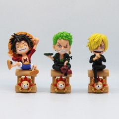 Mô Hình OnePiece Zoro Chibi Dáng ngồi - Cao 15cm - nặng 130gram - Phụ kiện : đế -  Figure OnePiece -  No box - N1-K53-T1-S1