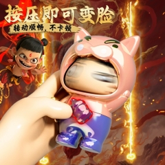 Móc Khoá mô hình Natra hiệp sĩ lợn tím bóng - cao : 9cm - figure shin - No Box