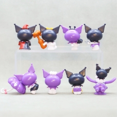 Mô hình kuromi Bộ 8 Melody Gemini Pudding Dog Cinnamon Dog Kuromi Bản A - cao 6cm - Nặng 200gram - No Box - N3-K36-T3-S3