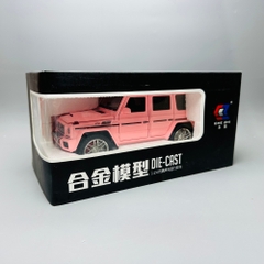 Mô Hình Xe G63 hồng 1:24 Hợp kim có thể mở cửa - bánh sau chạy cót - Có tiếng - đèn pha sáng - Dài 22cm - rộng 9.5cm - cao 9.5cm - nặng ~ 1000gram - FULL BOX : box màu SKU : oto135 n3-k8-t1-s3