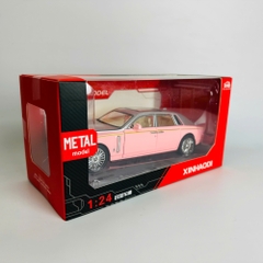 Mô Hình xe roll royce hồng tỉ lệ 1:24 Hợp kim có thể mở cửa - bánh sau chạy cót - Dài 23cm - cao 6.5cm - nặng 1000gram - Figure Oto - FULL BOX : box màu - SKU : oto405 - n3-k8-t4-s4