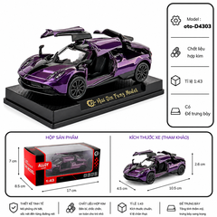 Mô Hình Xe Pagani Huayra nhiều màu sắc tỉ lệ 1:43 chất liệu Hợp kim  - FULL BOX : box màu SKU : oto-D4303 - (VAT: 003-01-35)