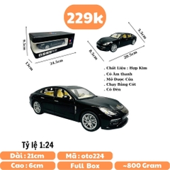 Mô Hình Xe porcher đen 1:24 Hợp kim - Có tiếng - đèn pha sáng - Dài 20.5cm - rộng 8.5cm - cao 5.5cm - nặng ~ 800gram - FULL BOX : box màu SKU : oto224 - N3-K8-T2-S4