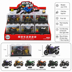 Mô hình Xe máy hợp kim trong hộp meca có tiểu cảnh tỉ lệ 1:50- SKU : oto-1115 ( Vat : 003-01-20 !!! ) - K144-T2-S12