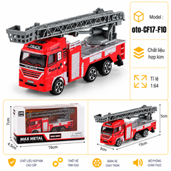 Mô Hình 3 Oto Cứu Hoả hợp kim , tỉ lệ 1:64 - Dài 12cm - rộng 3.5cm - cao 5cm- SKU : oto-CF17-F10 - ( Vat : 103-15-15 )