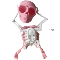 Đồ Chơi Trẻ Em bộ xương trắng hồng nhảy múa - Cao 17cm - Nặng 200gram - Hộp Màu K77-T2-S11