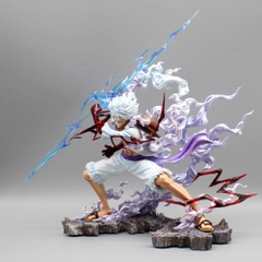 Bản Đẹp - Mô Hình OnePiece Luffy gear 5 tcầm sét chiến đấu - Cao 26cm - nặng 880gram - Phụ kiện đi kèm : 1 đảo đầu lâu trên mặt trăng có LED + 1 sét cầm tay , Figure OnePiece