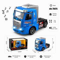 Xe Đầu Container nhiều màu sắc , Có Đèn và Âm Thanh chất liệu hợp kim , tỉ lệ 1:36 : SKU : oto-7647A ( Vat : 103-01-35 )