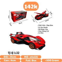 Mô Hình Xe đua F1 đỏ 1:32 Hợp kim - Có tiếng - đèn pha sáng - Dài 15cm - rộng 7cm - cao 4cm - nặng ~ 500gram - FULL BOX : box màu SKU : oto221 n3-k6-t4-s3