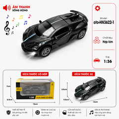 Xe thể thao nhiều kiểu dáng ( Có Đèn , Có Nhạc ) . Chất liệu hợp kim , tỉ lệ 1:36 - SKU : oto-HN3622-1 - ( VAT : 103-01-35 )