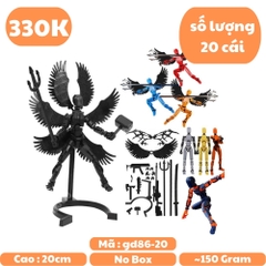 Bán 20 cái - Giá 16.5k 1 cái - Mô Hình Lắp Ghép Dummy 3D có 6 cánh có đế + nhiều vũ khí đi kèm  - Chiều Cao : 20cm Nặng : 150gram - No Box N1-T2