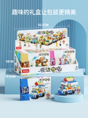 Combo 8 Bộ Lắp Ghép Mô Hình Xe Bán Thức Ăn Đường Phố 1388pcs. SKU: LG-8613 (VAT 001-C8-280 ) K95-T3-S1