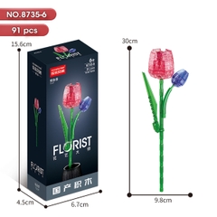 Bộ Lắp Ghép Cành Hoa Tulip 91pcs. SKU: LG-8735-6 (VAT 001-06-11) - K129-T3-S6