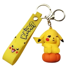 móc khóa pikachu ngồi bí ngô dụi mắt - dây dài 11cm mô hình cao 6cm - nặng : 50gram - SKU: moc229 - (Vat: MK001) -  K76-T1-S5