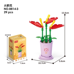 Combo 2 Bộ lắp ghép Chậu hoa theo 12 con giáp 29pcs- Hoa Thiên Điểu- Tuổi dần. SKU: LG-8814-3-C (VAT 001-C2-11) - K113-T1-S3