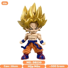 Mô Hình DragonBall Goku AI chibi tóc vàng dáng đứng - cao 16cm - nặng 200gram - Hộp Màu - Figure Dragonball - K4-T1-S5