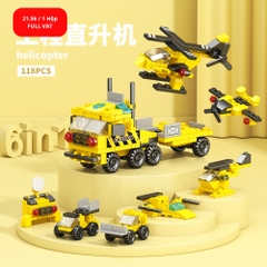 Đồ Chơi Lắp Ghép Lego Xe Máy Bay Vàng (6 IN 1) - 118pcs - Full Box - Sku : LG-8970-3 ( VAT 001-22-11 ) K116-T1-S7
