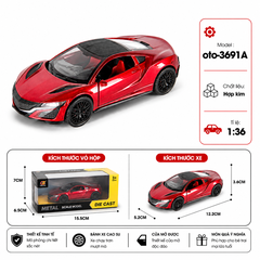 Xe thể thao nhiều màu sắc chất liệu hợp kim , tỉ lệ 1:36 : SKU : oto-3691A ( Vat : 103-01-35)