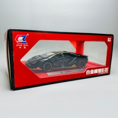 Mô Hình Xe Lamboghini 1:24 đen Hợp kim có thể mở cửa - bánh sau chạy cót - Có tiếng - đèn pha sáng - Dài 20.5cm - rộng 9.5cm - cao 5cm - nặng : 500gram - FULL BOX : box màu SKU : oto121 - N3-K8-T2-S2
