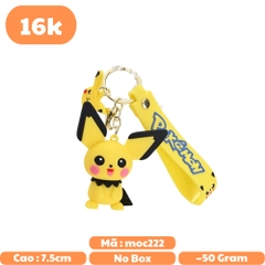 móc khóa pikachu viền tai đen dáng đứng - dây dài 12cm mô hình cao 7.5cm - nặng : 50gram - no box