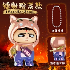 Móc Khoá mô hình Natra hiệp sĩ lợn nâu bóng - cao : 9cm - figure shin - No Box