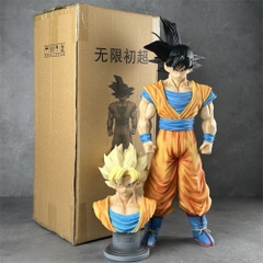 Mô Hình Dragon Ball Songoku dáng đứng + Bán Thân - Cao 48cm - Nặng 2000gram - Hộp Bìa carton - Figure anime Dragon ball N1-K37-T4-S8