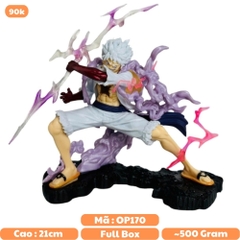 Mô Hình OnePiece Luffy gear 5 tcầm sét chiến đấu  - Cao 20cm - nặng 880gram - Phụ kiện đi kèm : 1 sét cầm tay , Figure OnePiece - có vỏ hộp màu -  C-10