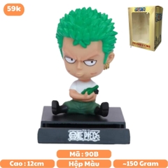 Mô Hình đồ chơi - Roronoa Zoro Chibi lắc đầu  - One Piece - cÓ Hộp Màu - N3-K26-T1-S2