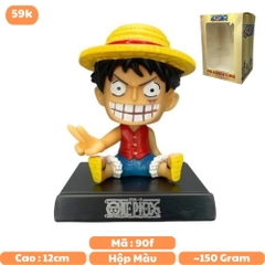 Mô Hình lắc đầu Luffy dơ tay - Cao 12cm - nặng 150gram - Phụ kiện : đế + miếng dán - FULL BOX : box màu - N3-K26-T2-S3