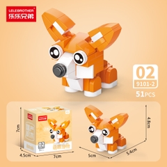 Combo 5 Bộ Lắp Ghép Mô Hình Động Vật 51pcs. SKU: LG-9101-2-C ( VAT 001-C5-11 ) K135-T1-S2