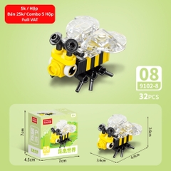 Combo 5 Bộ Lắp Ghép Mô Hình Côn Trùng 32pcs. SKU: LG-9102-8 ( VAT 001-C5-11 ) - K136-T1-S11